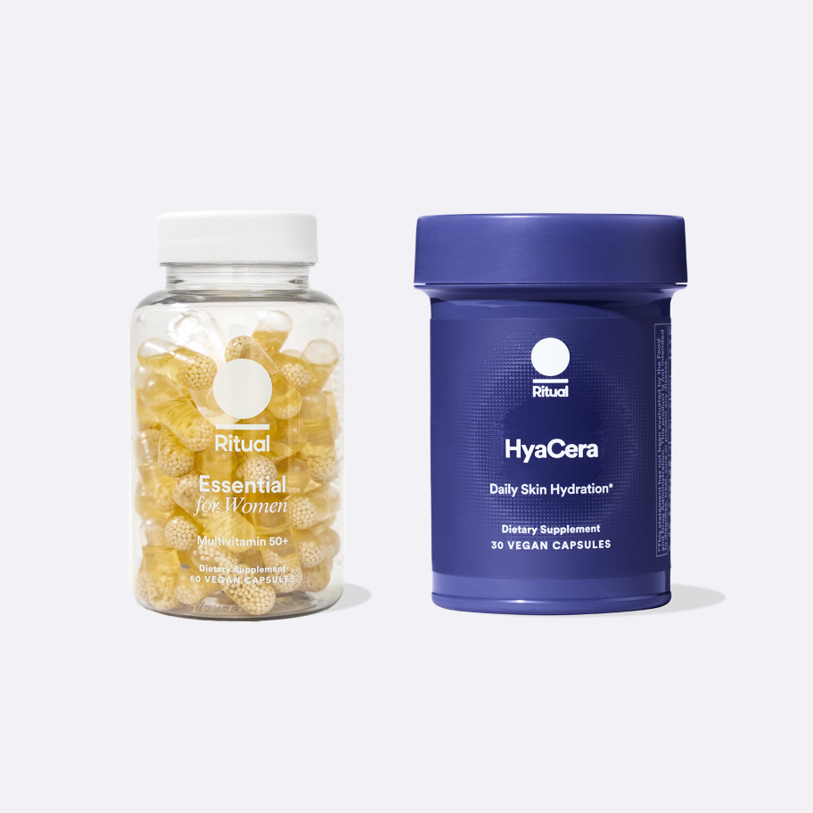 Essential for Women 50+ and HyaCera Bottles